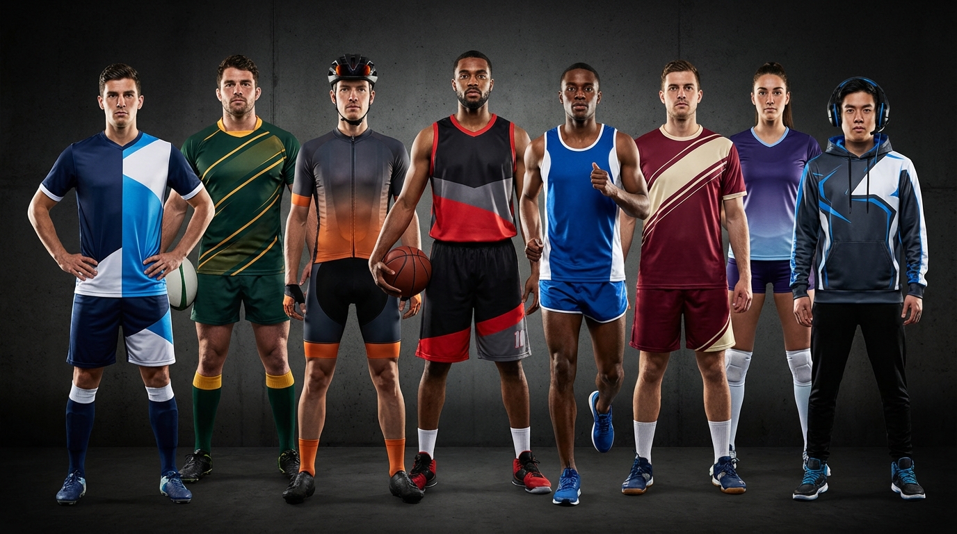 sports equipment customized FLARE - Jerseys and outfits sublimation manufacturing Europe